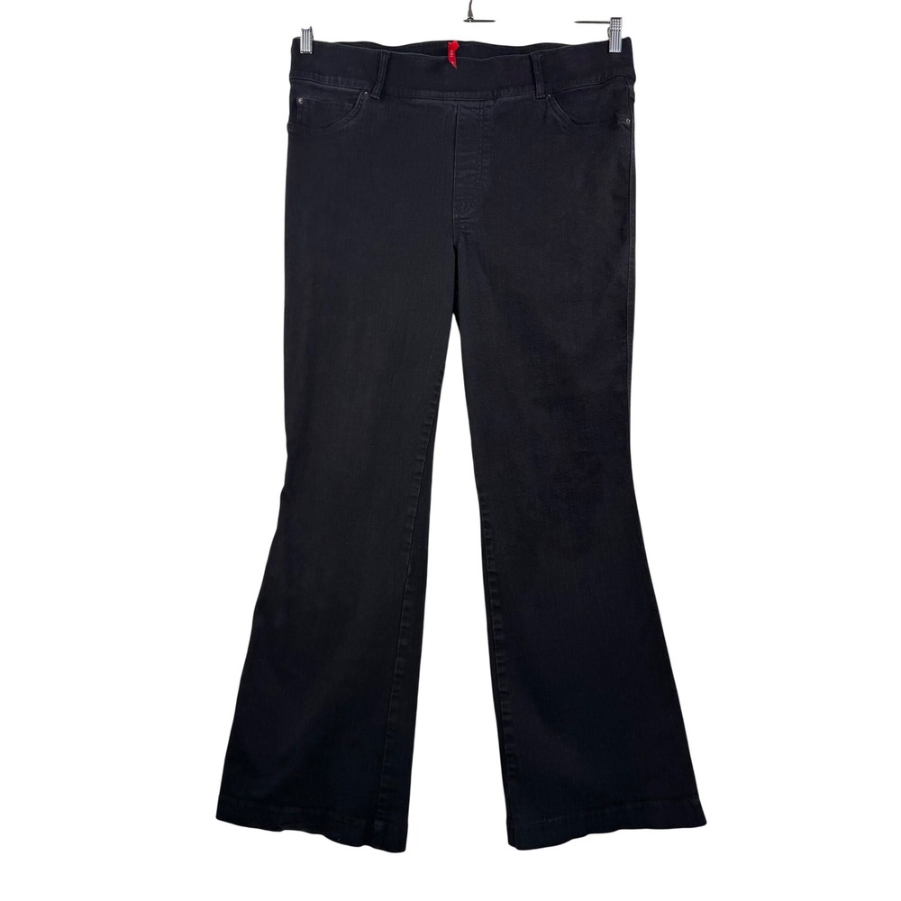 Spanx Womens 2X Black Denim Pull On Flare Pants Comfort Stretch 90s boho